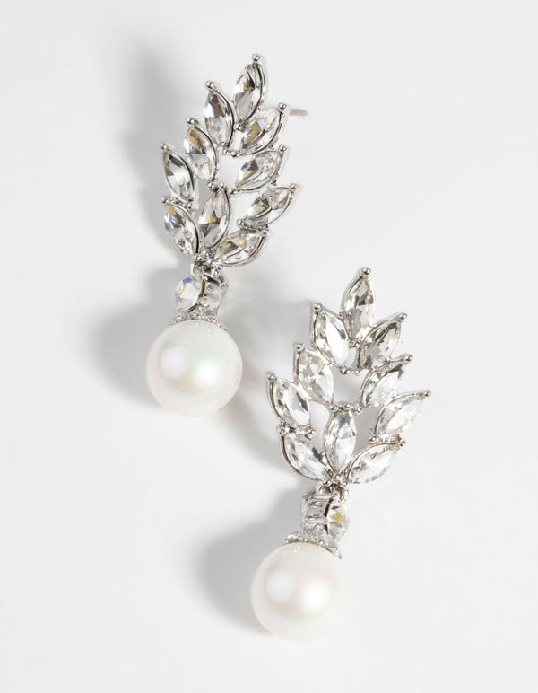 Rhodium Princess Drop Earrings