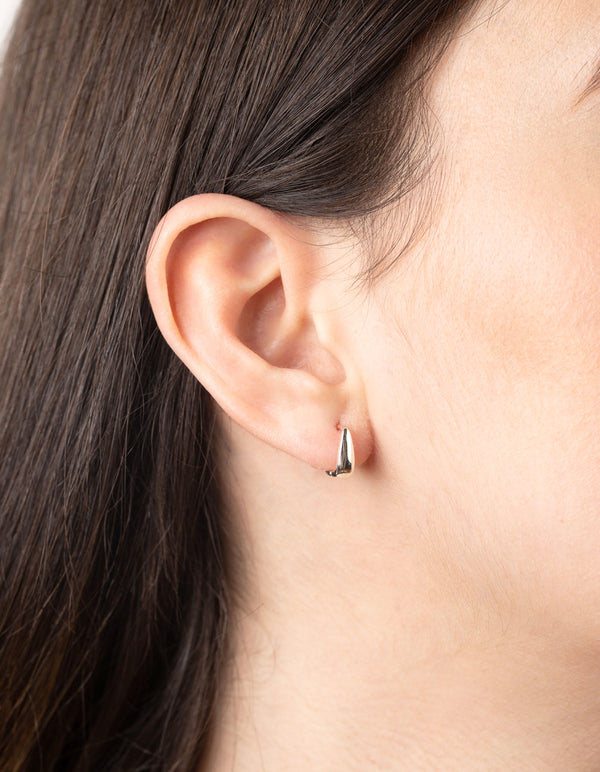 Silver Geometric Stud and Huggie Earring Pack