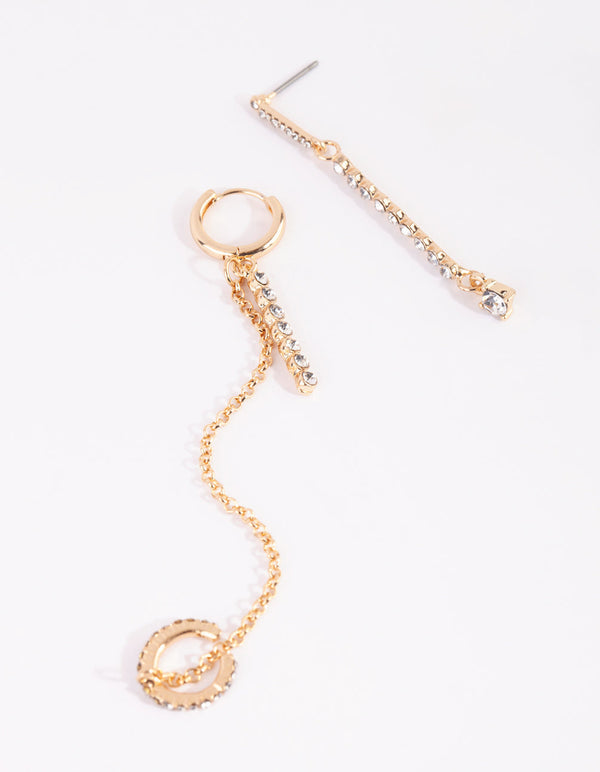 Gold Stone Bar Earring Stack Pack