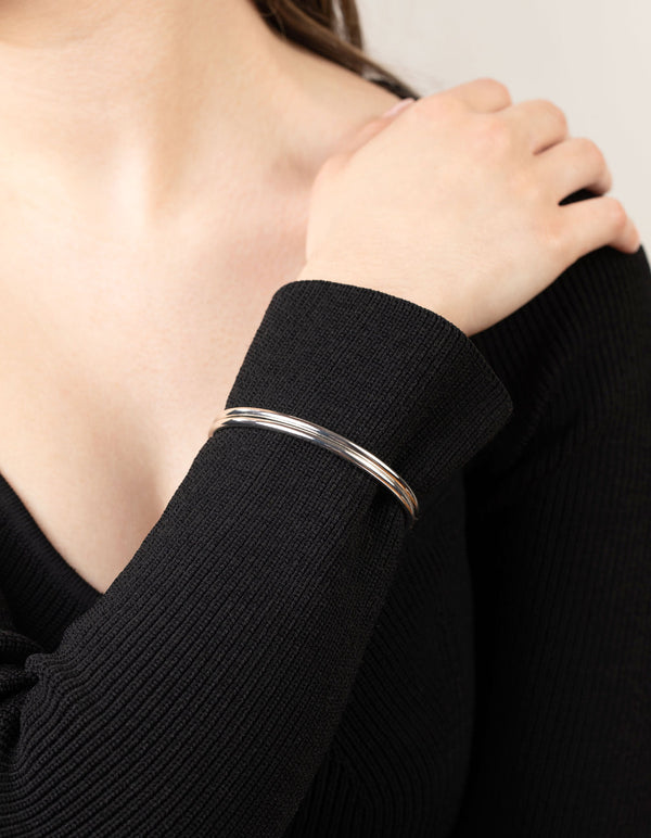 Silver Clean Round Bangle Pack