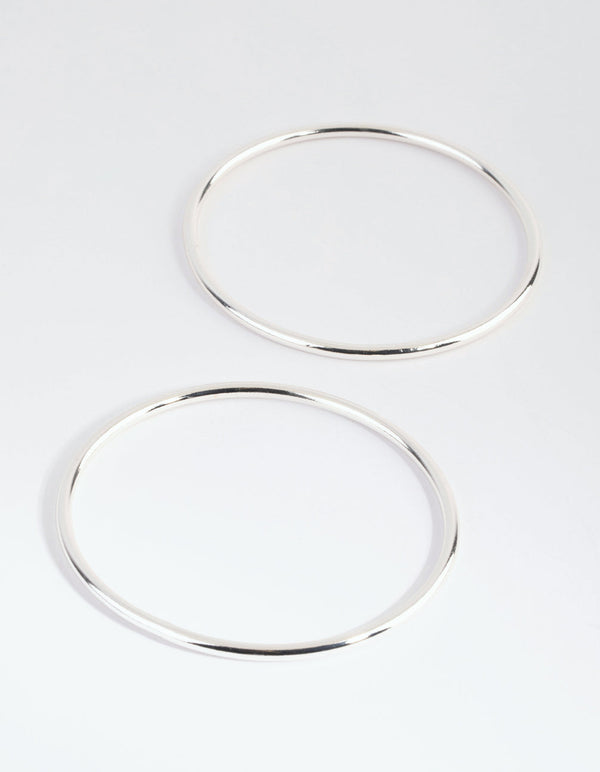 Silver Clean Round Bangle Pack