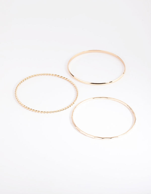 Gold Detail and Plain Bangle Pack