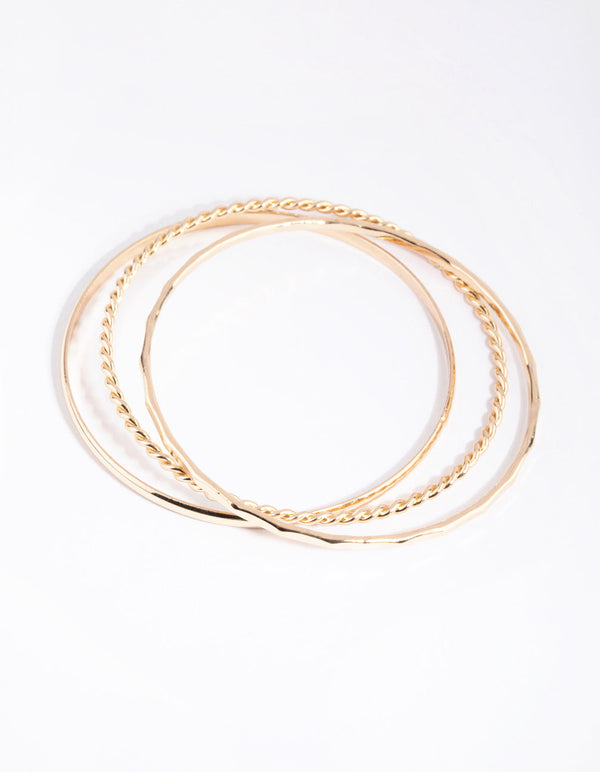 Gold Detail and Plain Bangle Pack