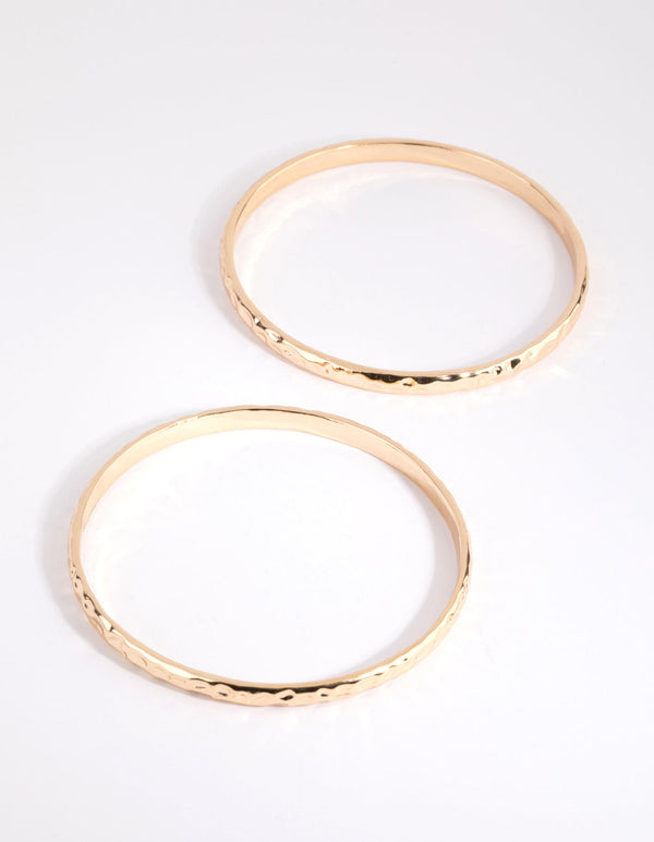 Gold Hammered Bangle Pack