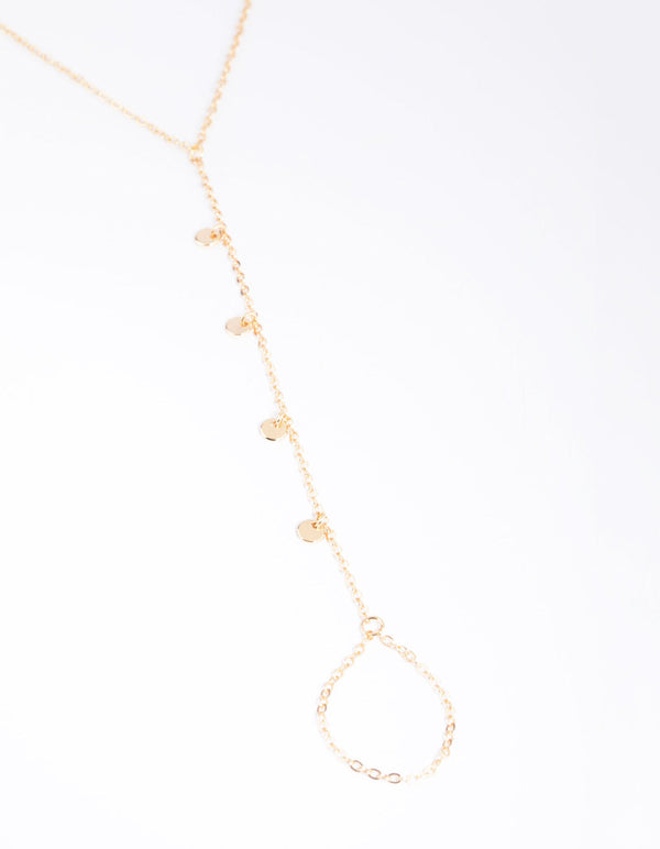 Gold Dainty Disc Hand Chain