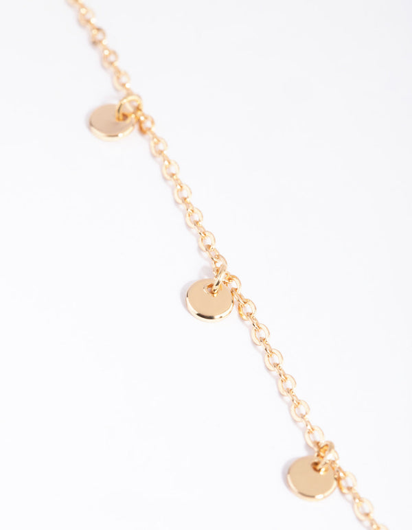 Gold Dainty Disc Hand Chain
