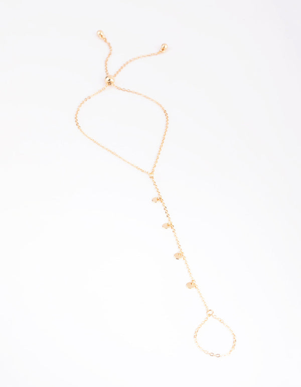 Gold Dainty Disc Hand Chain