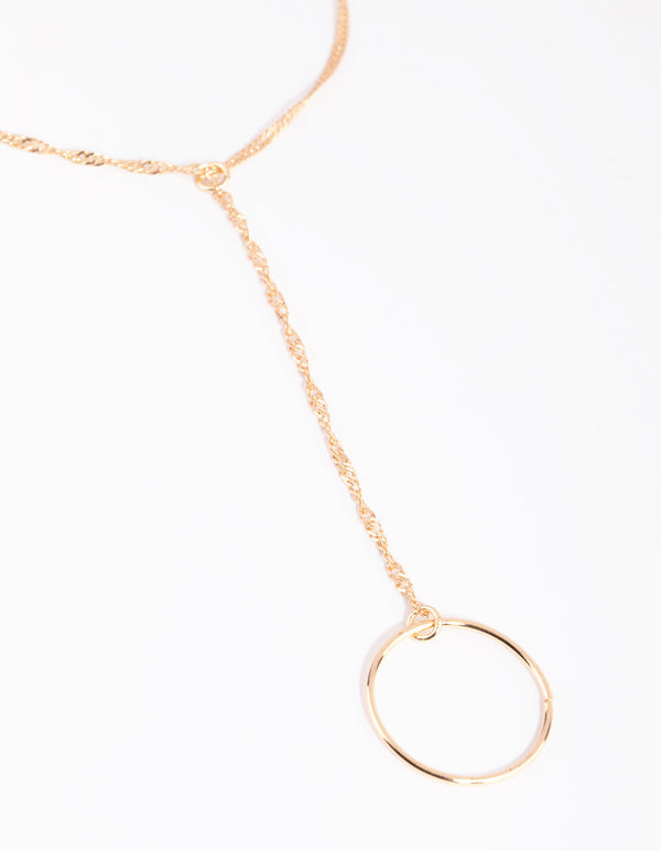 Gold Singapore Ring Hand Chain
