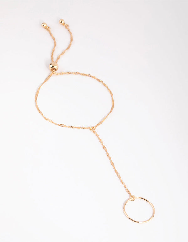 Gold Singapore Ring Hand Chain