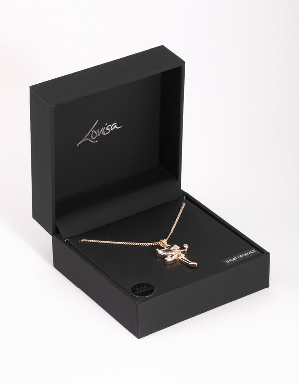 Rose Gold Cubic Zirconia Fairy Necklace