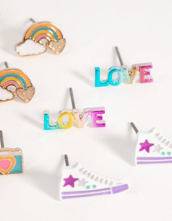 Kids Retro Stud Earring Pack
