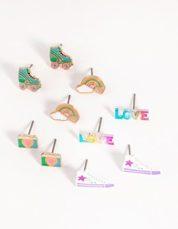 Kids Retro Stud Earring Pack