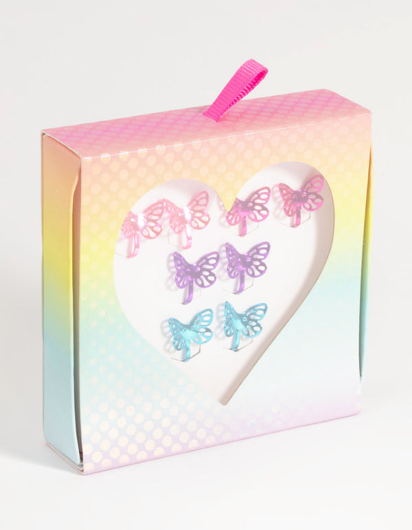 Kids Butterfly Clip-On Earring Pack