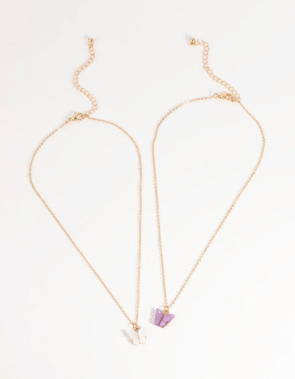 Kids Butterfly Necklace Set