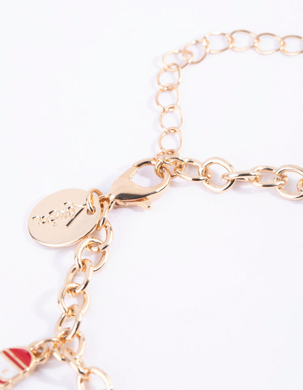Kids Festive Gingerbread Charm Bracelet