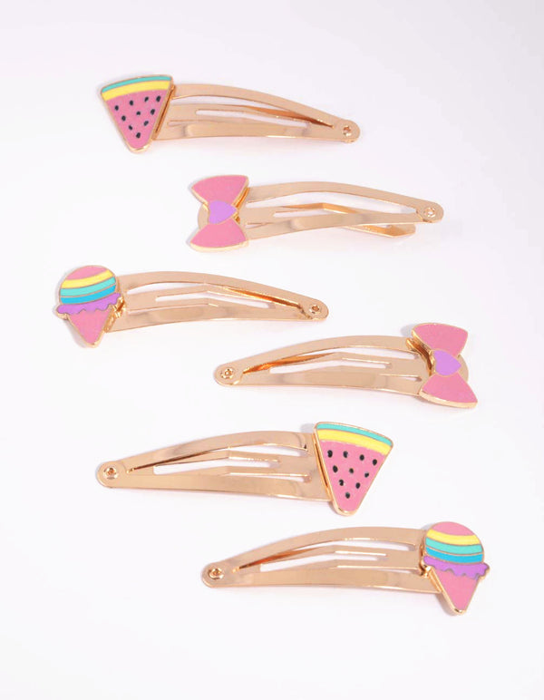 Kids Fun Enamel Snap Clip Pack