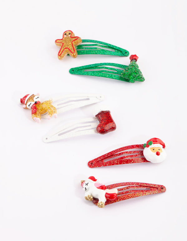 Kids Festive Glitter Snap Clip Pack