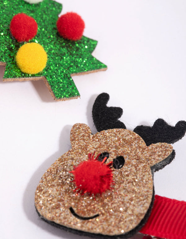 Kids Festive Reindeer and Tree Clips
