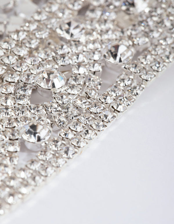 Silver Diamante Statement Choker Necklace