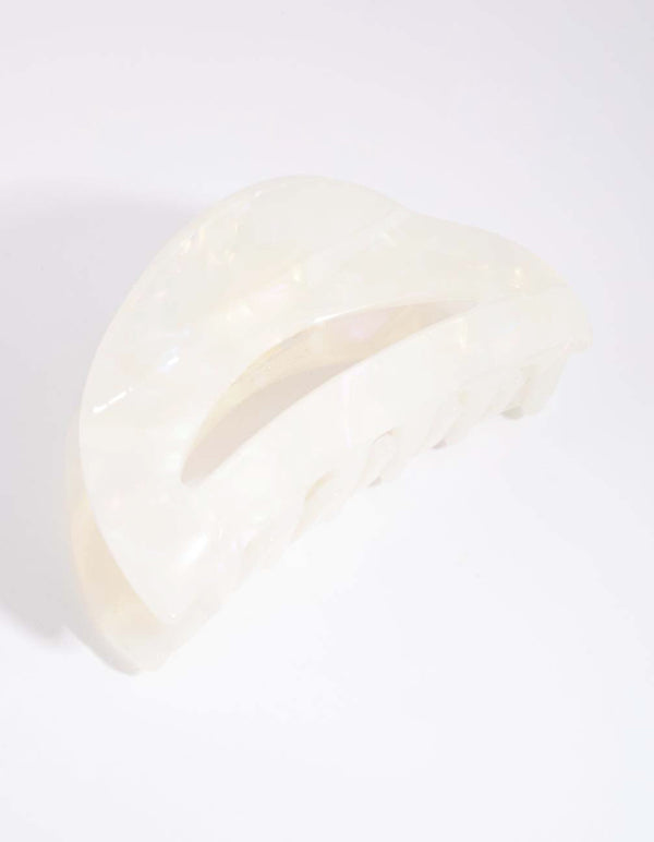 Acetate Cream Moon Claw Clip