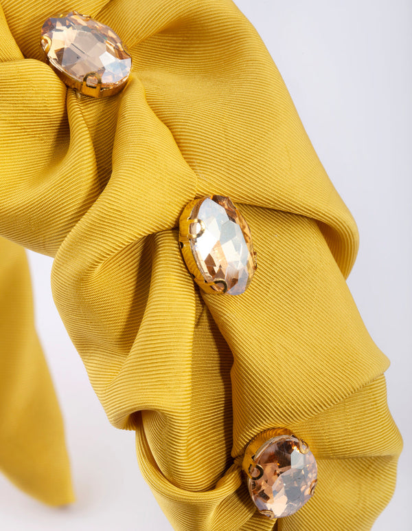 Lime Diamante Scrunch Alice Band