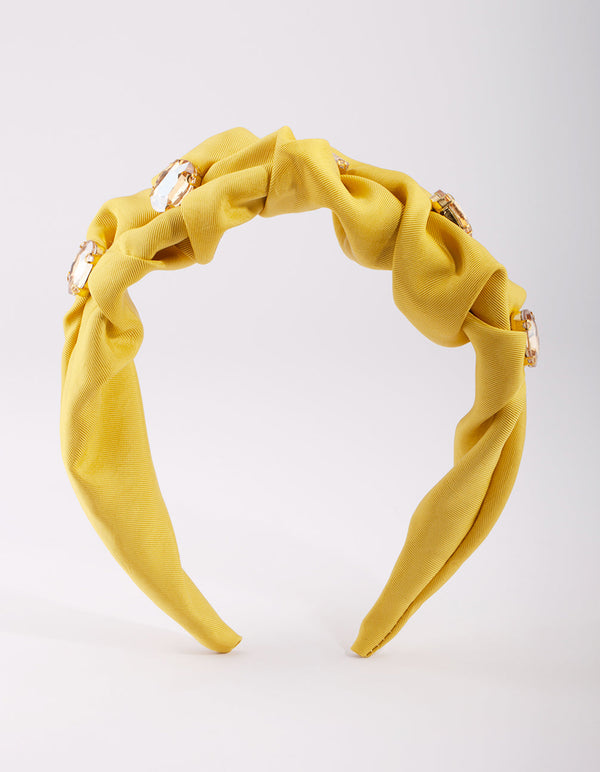 Lime Diamante Scrunch Alice Band