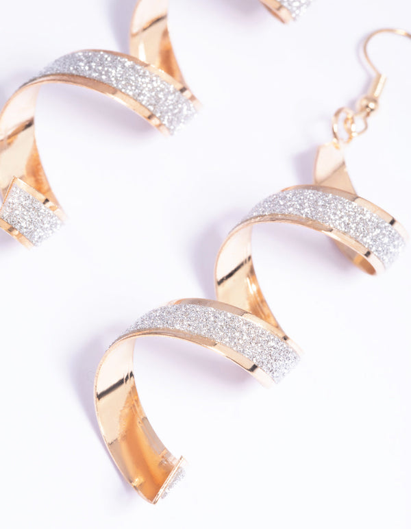 Gold Glitter Drop Earrings