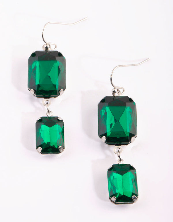 Green Claw Stone Drop Earrings
