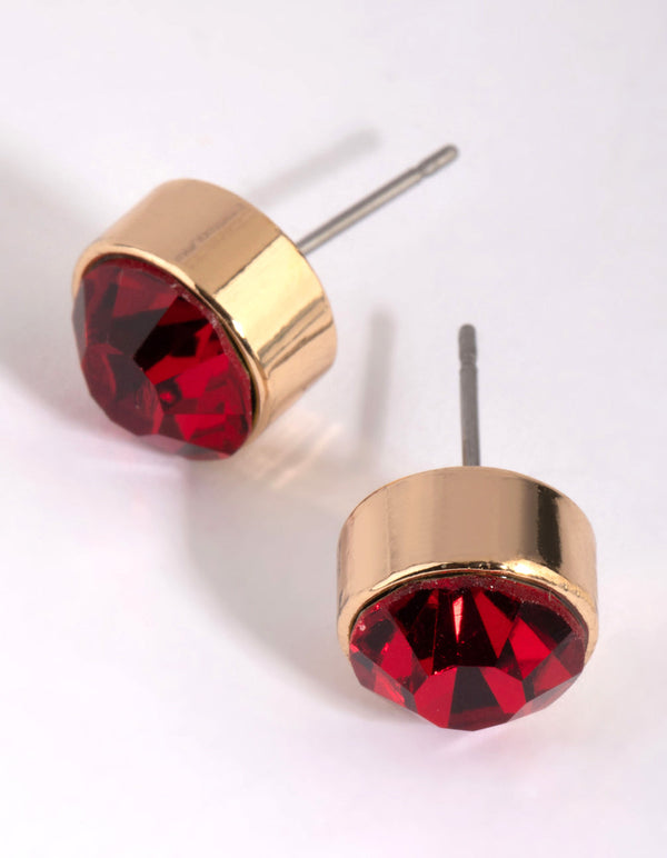 Gold Diamante Stud Earrings