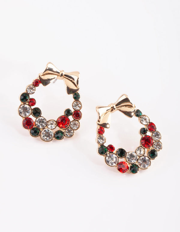 Festive Wreath Stud Earrings