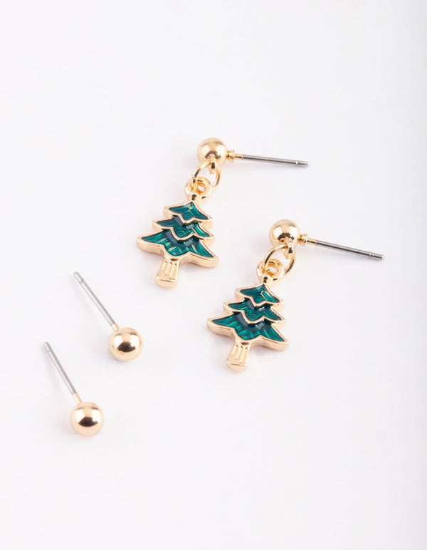Festive Tree Earring Set