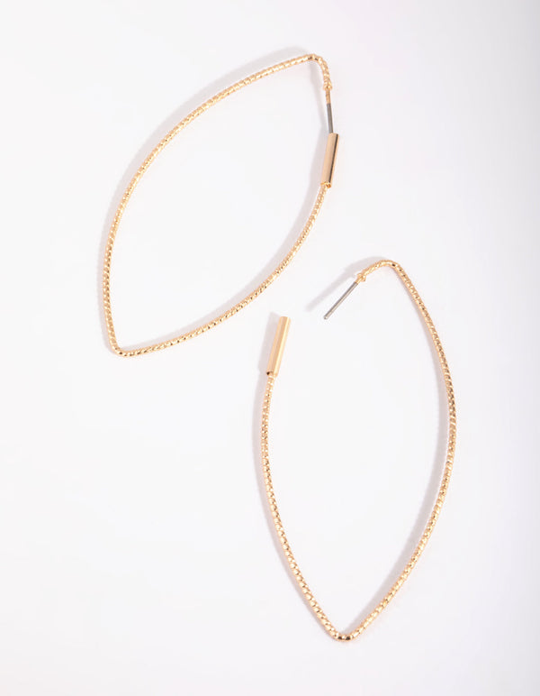Gold Oval Drop Earrings