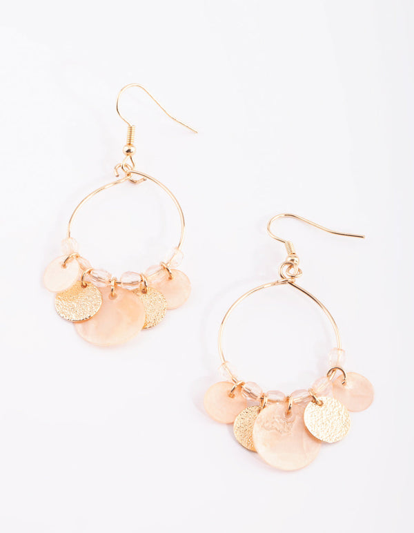 Neutral Disc Drop Earrings