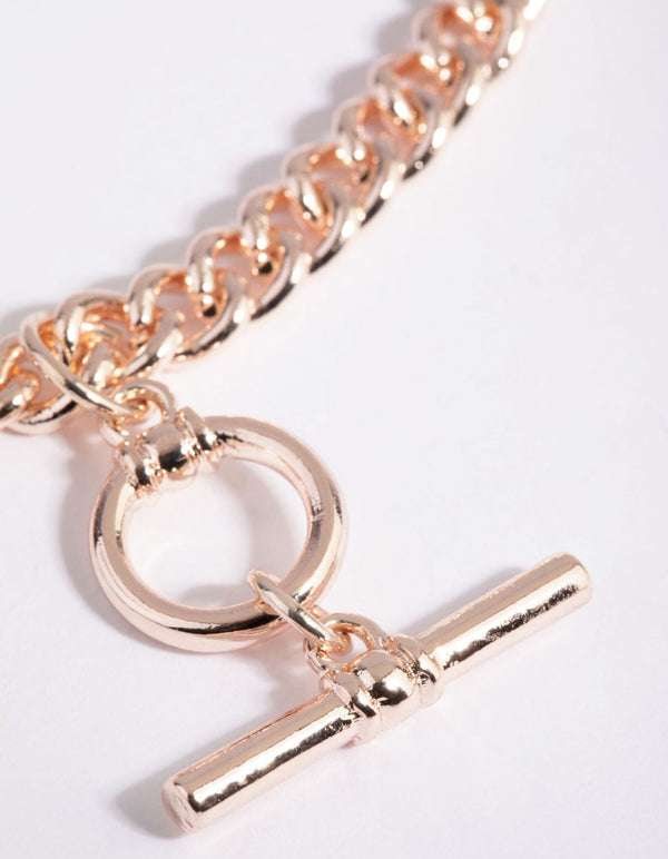 Rose Gold Bar and Circle Necklace