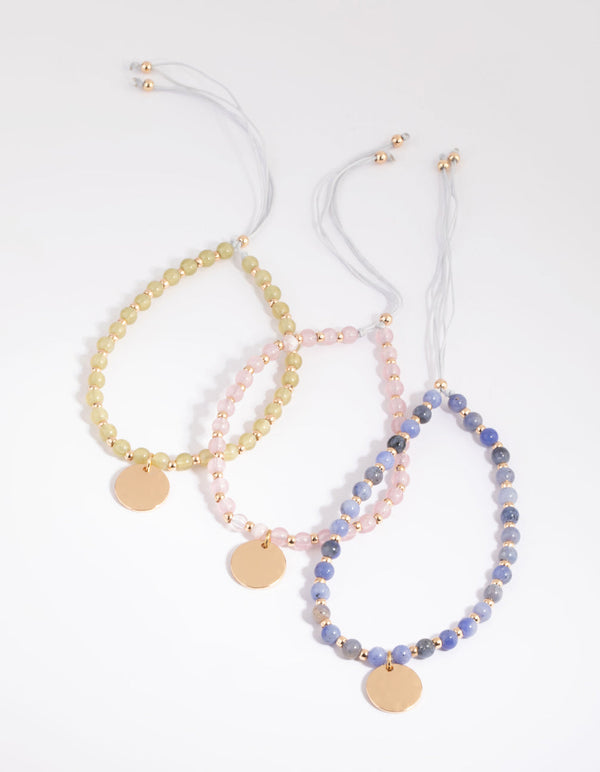 Acrylic Circle Charm Friendship Bracelet Pack
