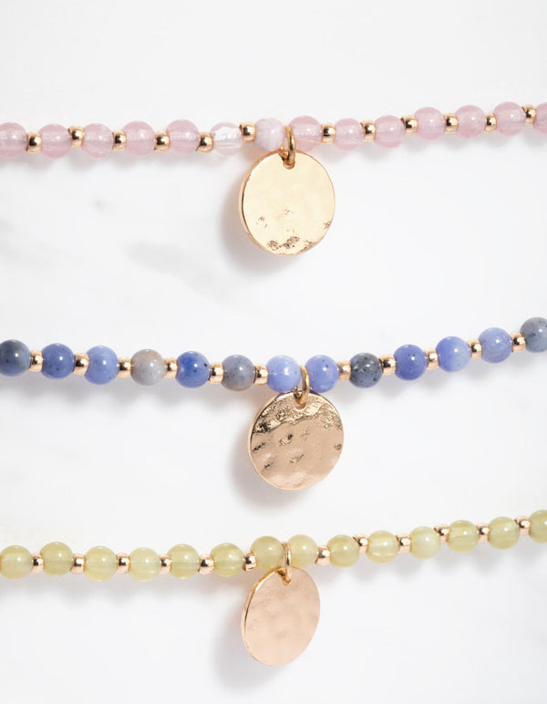 Acrylic Circle Charm Friendship Bracelet Pack