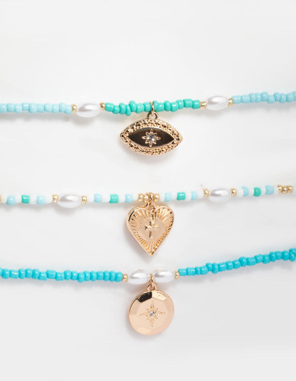 Acrylic Evil Eye Friendship Bracelet Pack