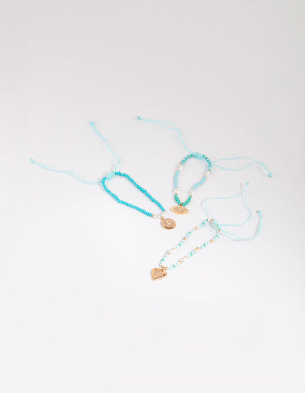Acrylic Evil Eye Friendship Bracelet Pack