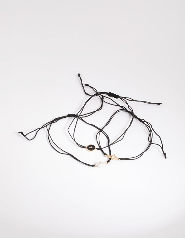 Black Star and Pearl Friendship Bracelet Pack