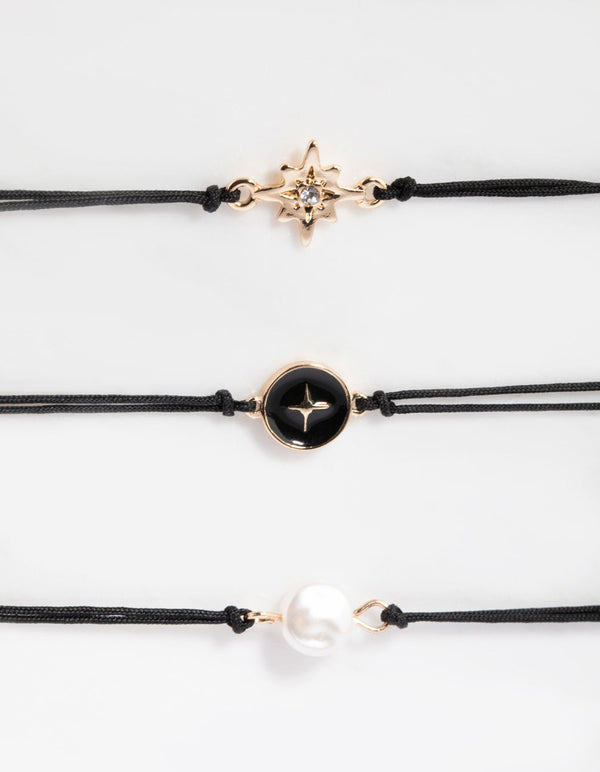 Black Star and Pearl Friendship Bracelet Pack