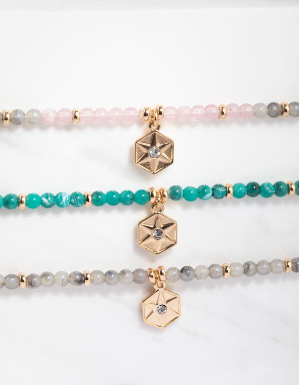Acrylic Hex Charm Friendship Bracelet Pack