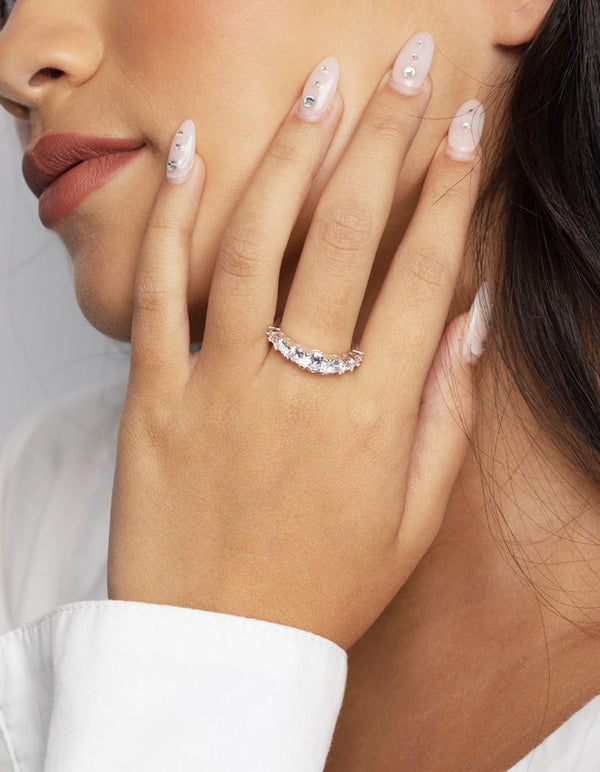 Silver Plated Ring with Cubic Zirconia
