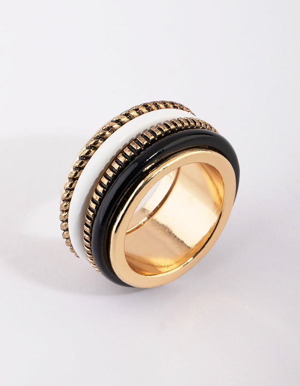 Black and White Rope Ring