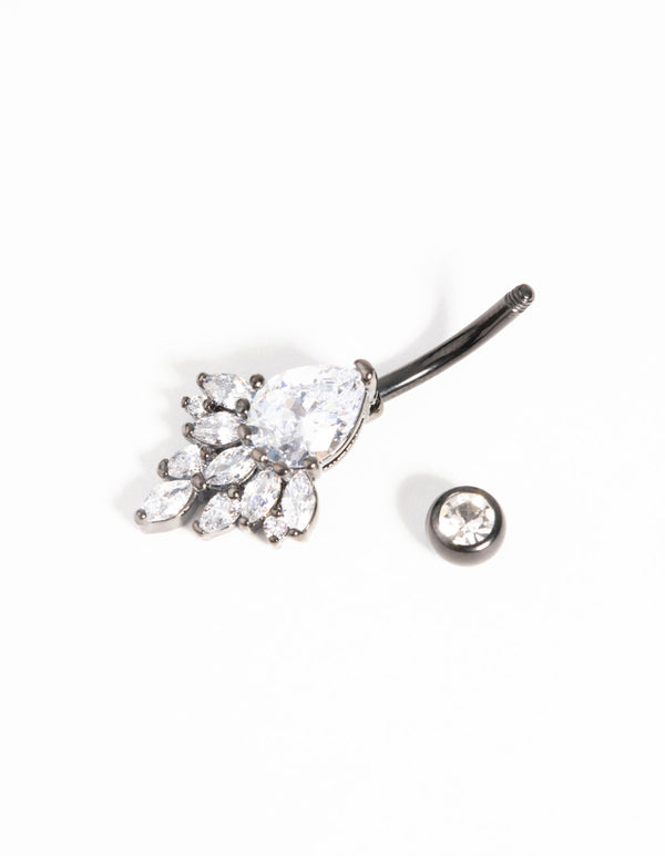 Matte Black Surgical Steel Statement Belly Bar