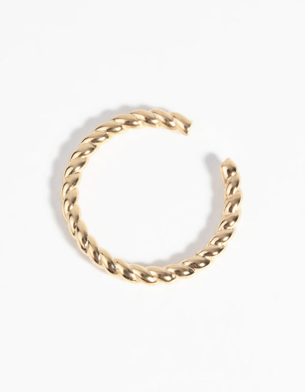 Gold Plated Sterling Silver Twisted Rope Ring