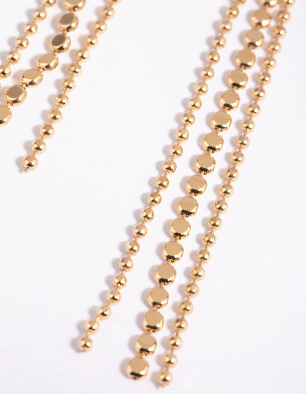 Gold Butterfly Chain Drop Earrings