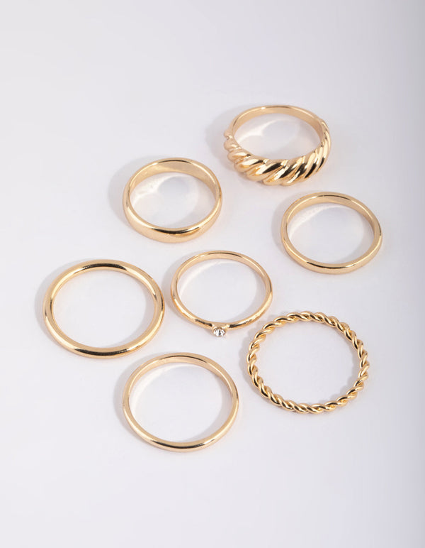 Gold Diamante Ring Pack