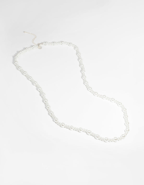 Silver Graduated Pearl Necklace