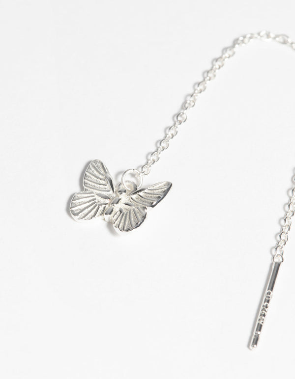 Sterling Silver Butterfly Threader Earrings