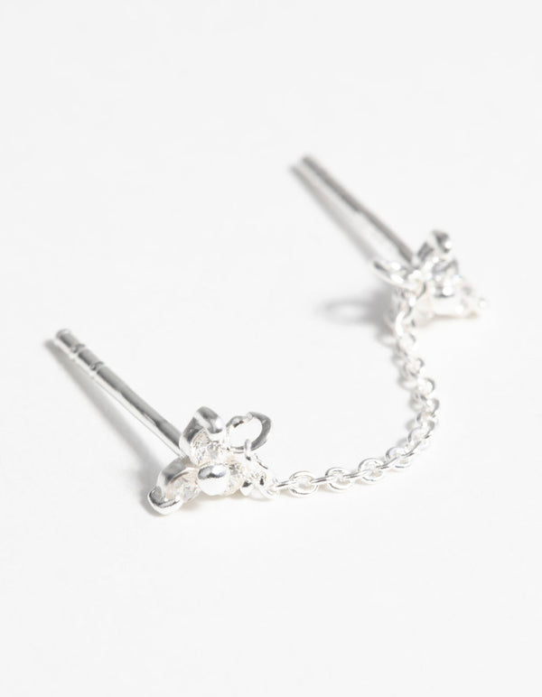 Sterling Silver Flower Stud Earrings
